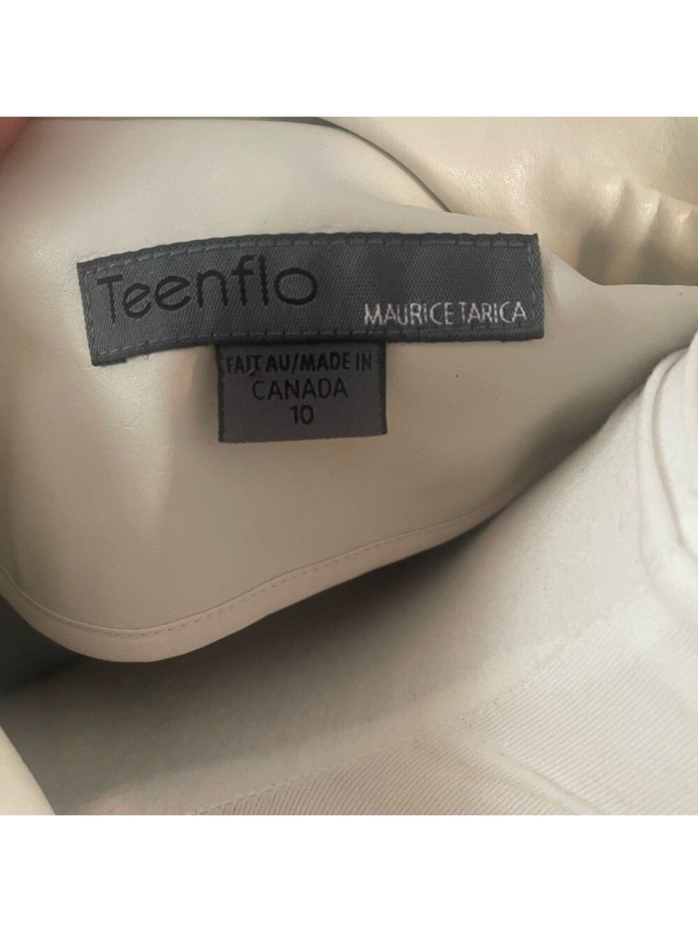 Women's Cream Two-Piece Pleather Set - Picture 5 of 12